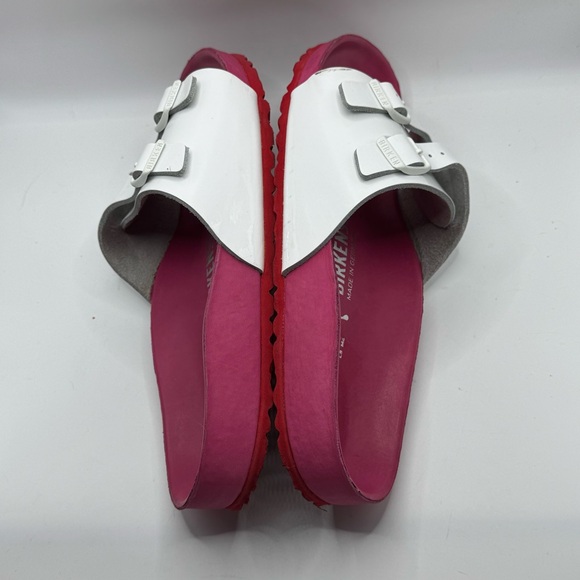 Birkenstock Vaduz Exquisite Size 8 Limited Edition Shock Drop Sandal White Pink - Picture 9 of 15